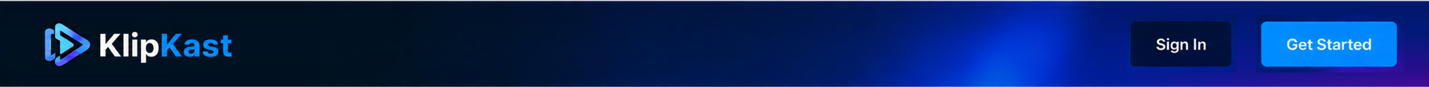 KlipKast navigation header